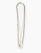 Sautoir perles blanc femme-1