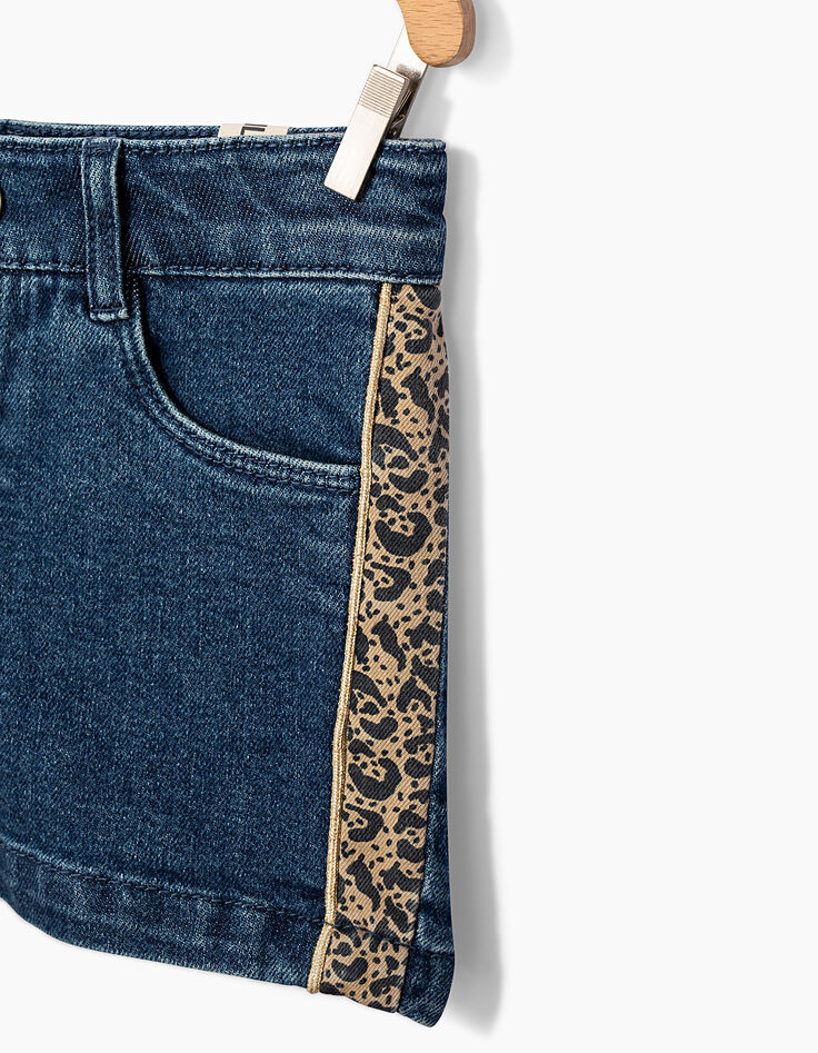 Short en jean stone blue et léopard fille-3