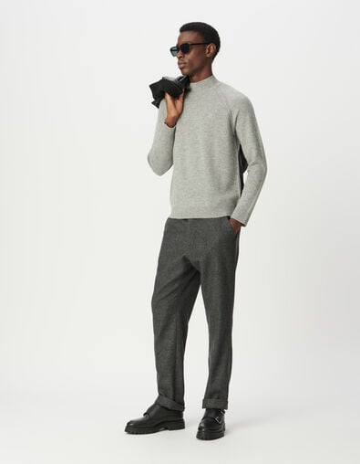 Jersey gris punto cuello chimenea hombre - IKKS