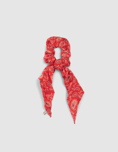 Girls’ red paisley print scarf scrunchie - IKKS