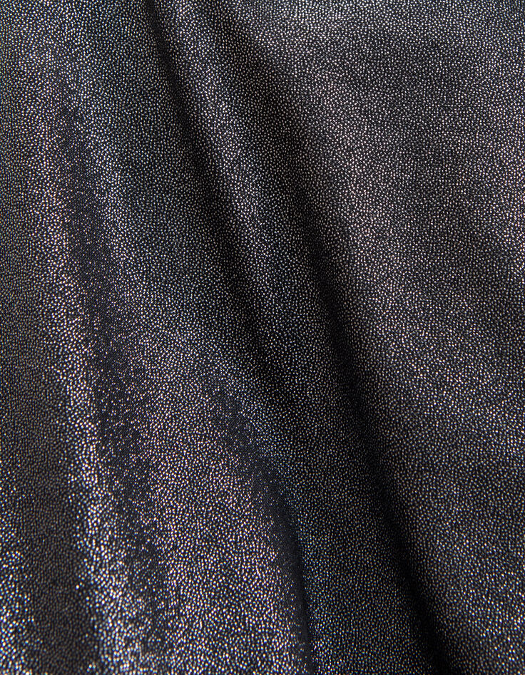 Pantalon silver maille lam&eacute;e taille smock&eacute;e fille-5