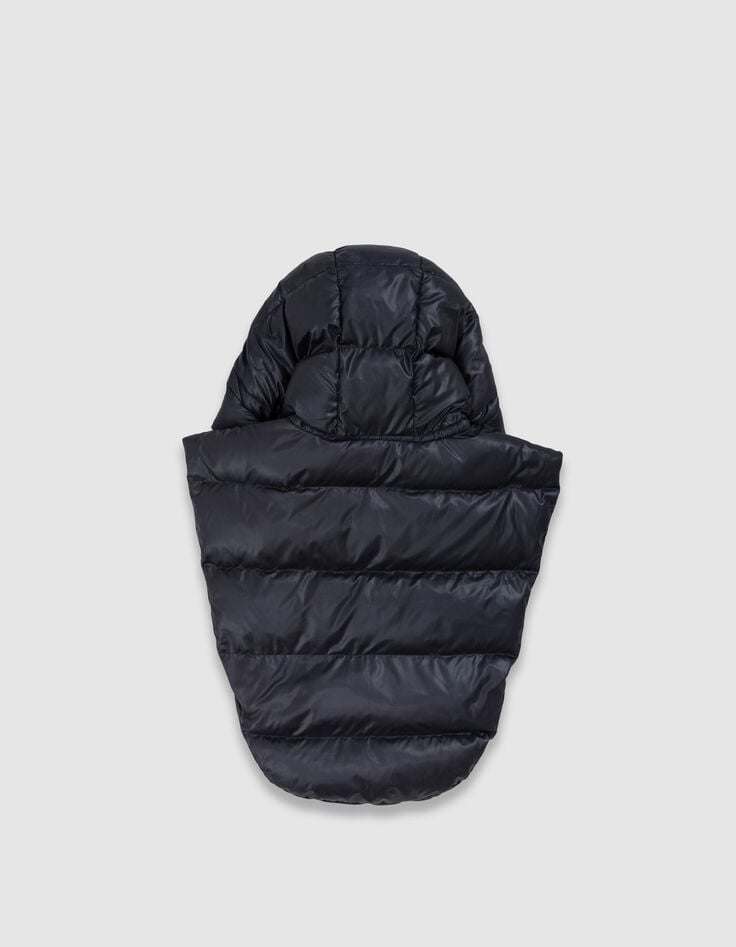 Capuche doudoune noire nylon matelassé Femme-3 Capuche doudoune noire nylon matelassé Femme-3