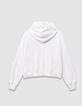 Sweat à capuche blanc message brodé fille-5