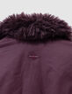 Girls’ burgundy jacket with detachable fur-lined collar-9