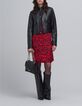 Bomber de piel negra recortada para mujer-1