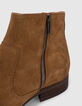 Boots marron en cuir velours zippées Homme-6