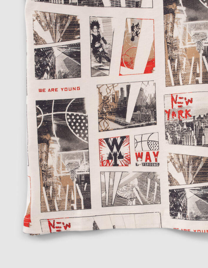 Boys’ ecru basketball and NYC photos T-shirt-5