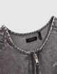 Robe grise en Lenzing&trade; Tencel Lyocell&trade;avec clous fille-5