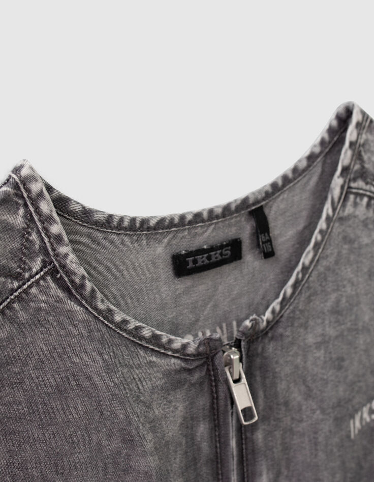Robe grise en Lenzing&trade; Tencel Lyocell&trade;avec clous fille-5