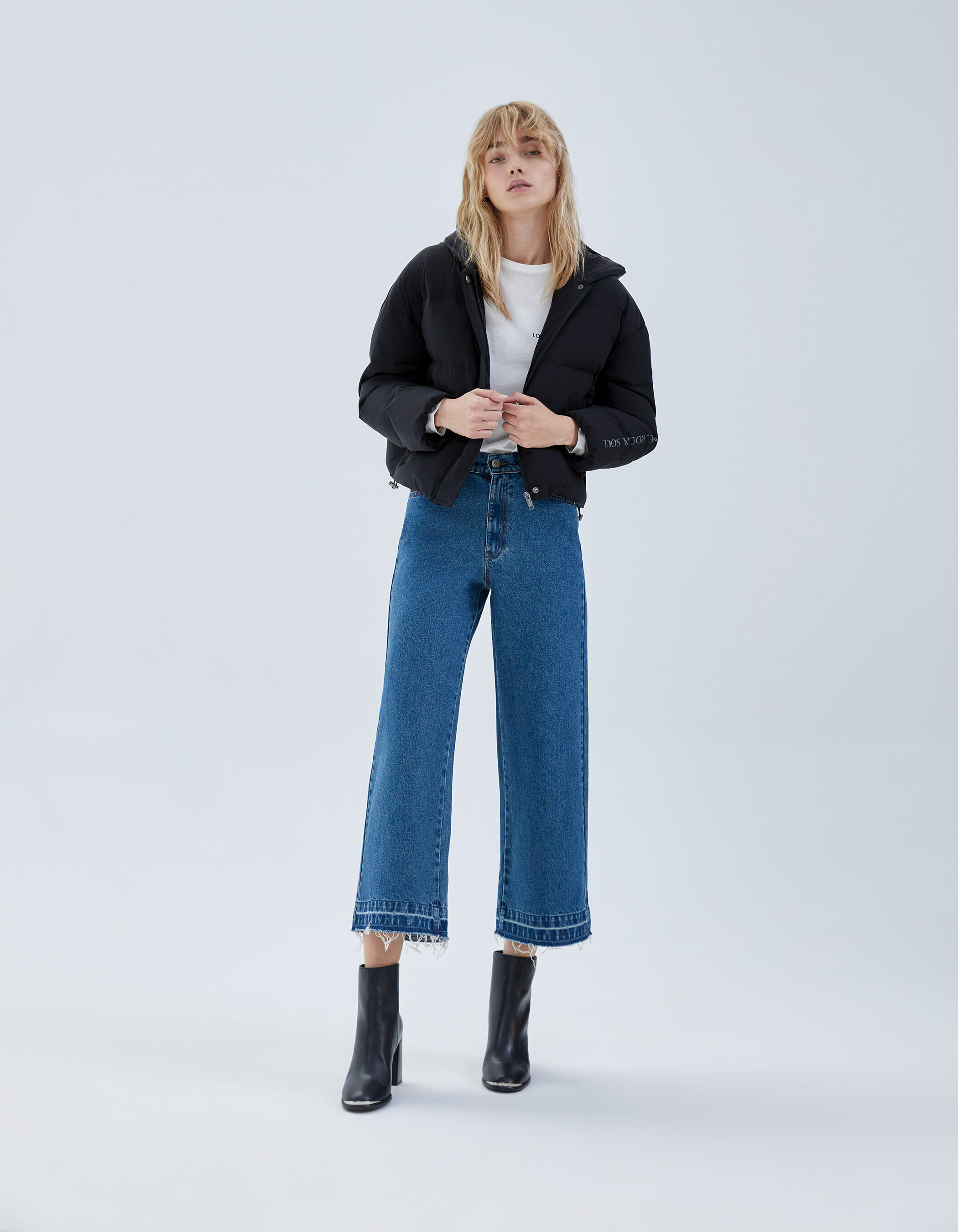Doudoune courte noire oversize Femme