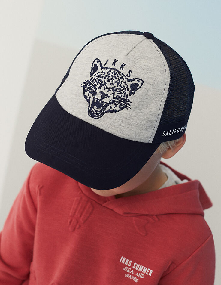 Marineblaues Baseballcap mit Tiger für Jungen -1 Marineblaues Baseballcap mit Tiger für Jungen -1