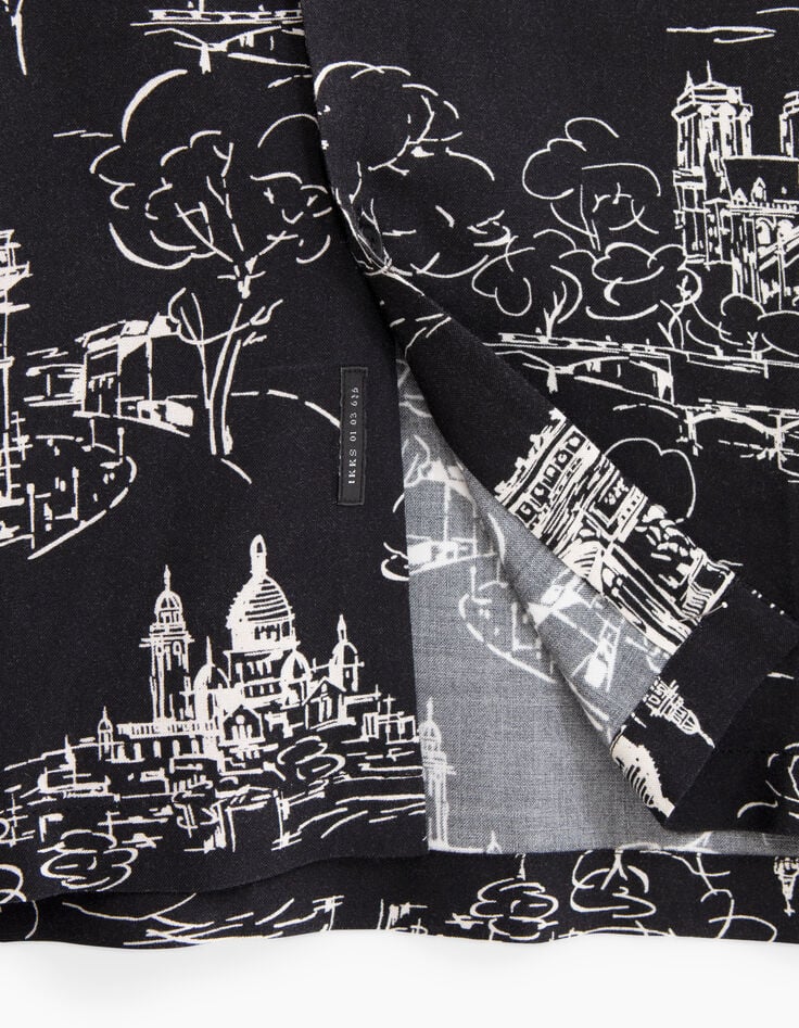 Pure Edition-Heren zwart toile de Jouy SLIM overhemd-6