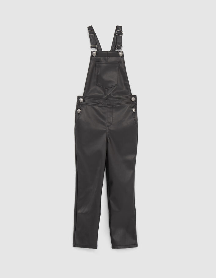 Schwarze Mädchen-Latzhose im Rockstyle-1
