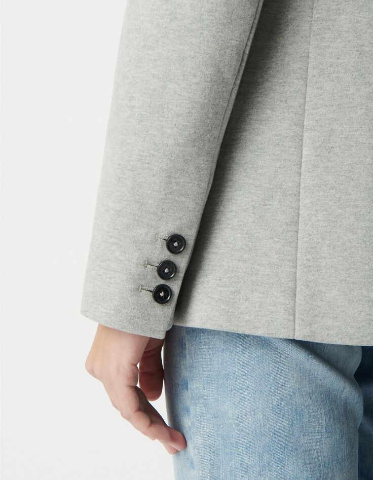 Grey blazer with black hood Women-4