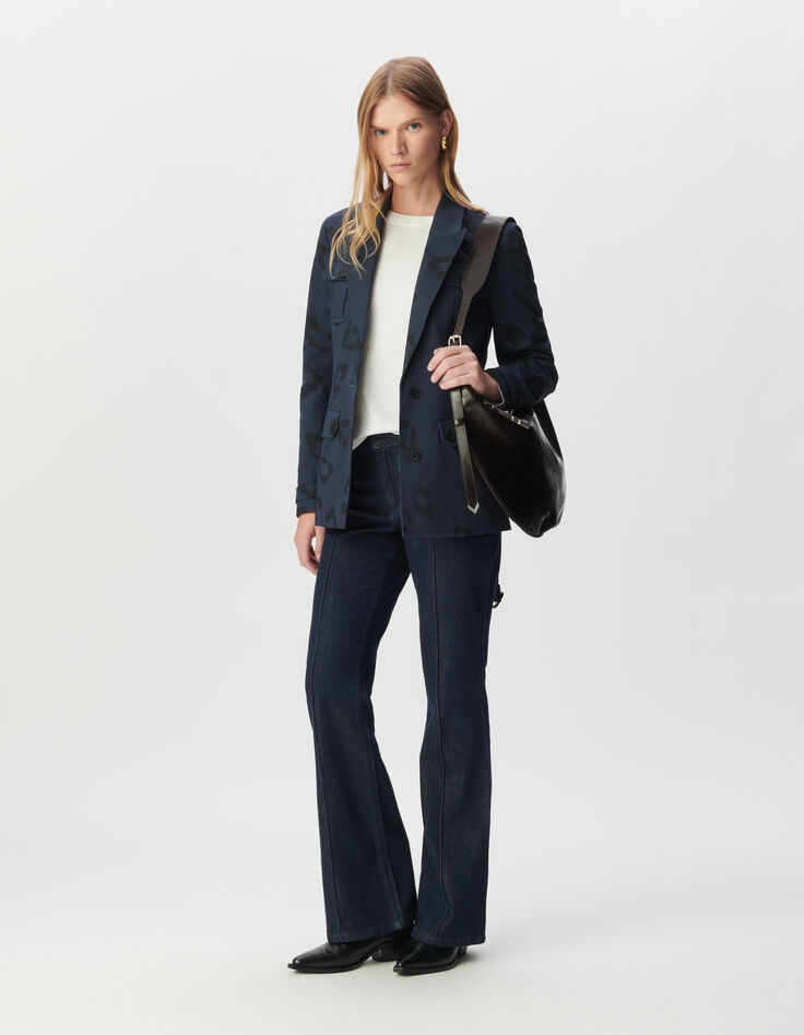 Sac demi-lune marron cuir glacé Allane Femme-9