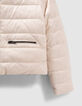 Doudoune r&eacute;versible &eacute;crue ou terracotta fille-5