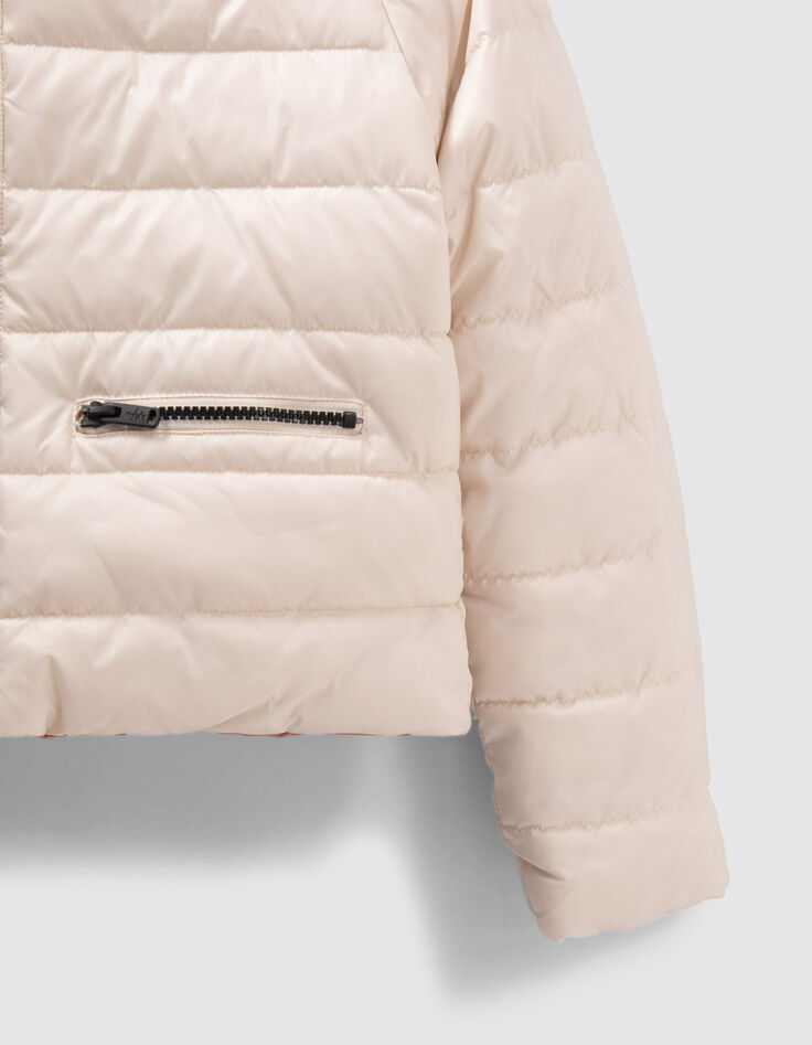 Doudoune r&eacute;versible &eacute;crue ou terracotta fille-5