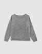 Gebreide trui in grijs visgraatmotief voor dames-7