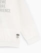 Sweat blanc bi matière à capuche garçon -5