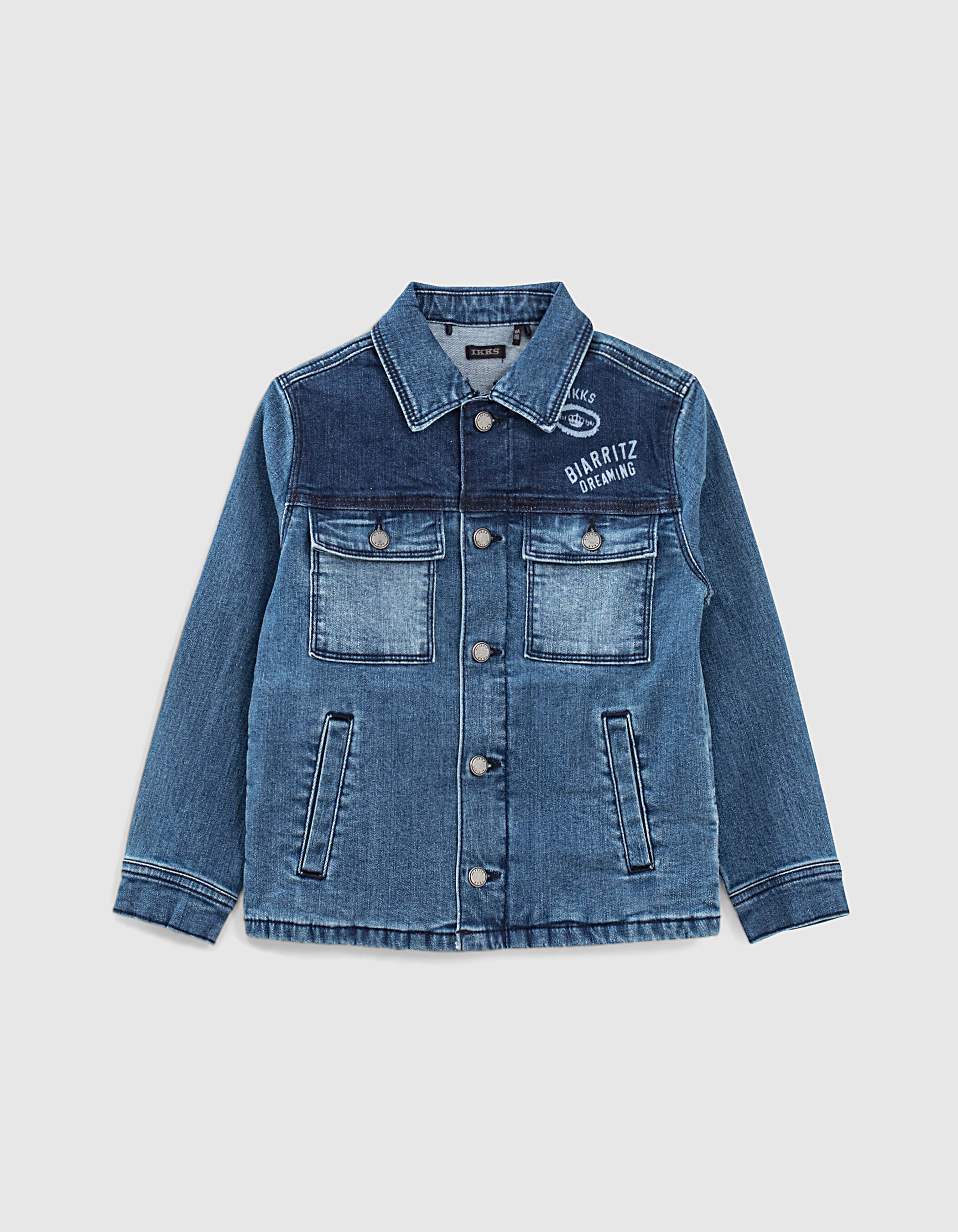Veste en jean stone blue bio capuche amovible gar on
