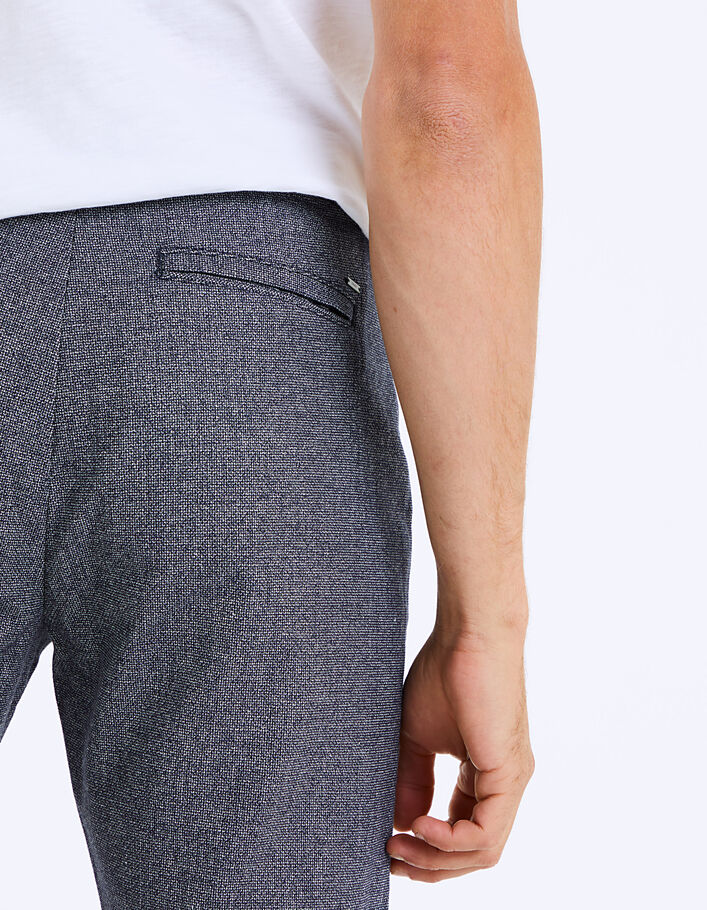 Pantalon chino slim marine faux-uni Homme - IKKS