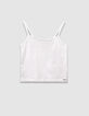 Chemise sans manches blanche dentelle à nouer devant fille-2