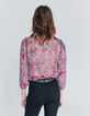 Blusa loose gasa fucsia bandana floral mujer-4