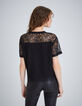 Women’s black lace top with slogan-2