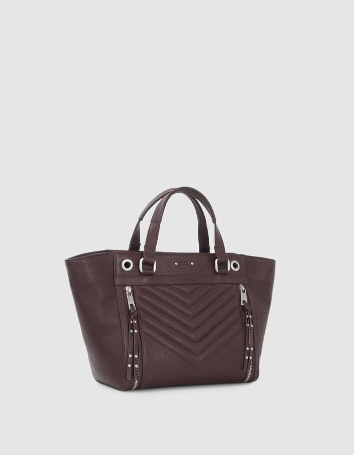 Bolso cabás 1440 Medium granate cuero mujer-2