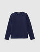 Men's navy t-shirt with blue stripes-6
