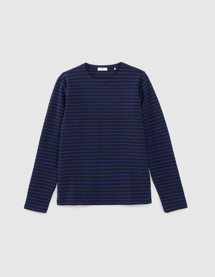 Men's navy t-shirt with blue stripes-6