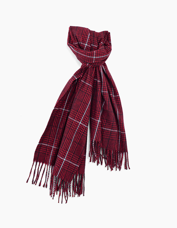 Men’s red check scarf - IKKS