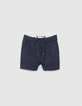 Baby boys' navy/origami print reversible shorts-9