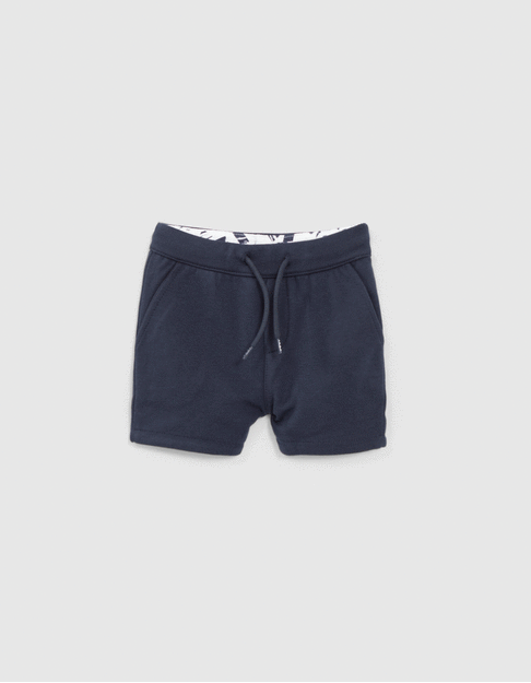 Baby boys' navy/origami print reversible shorts - IKKS