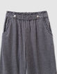 Girls’ navy gingham trousers with ruffles-2