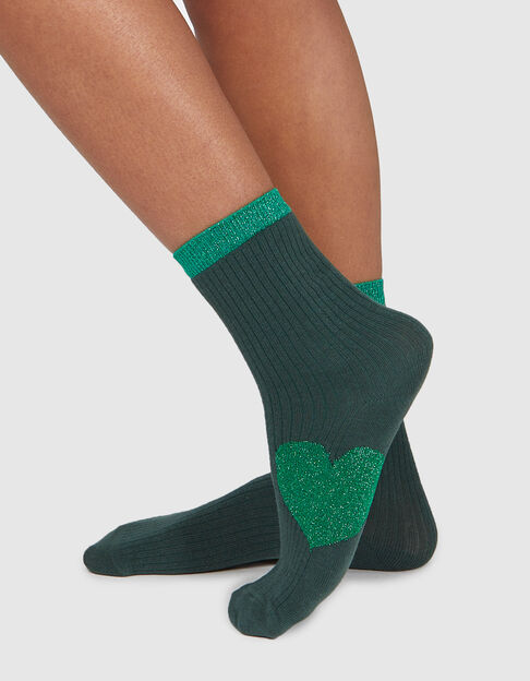Groene glittersokken I.Code