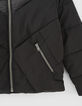 Boys&rsquo; black padded jacket with band set in sleeves-4