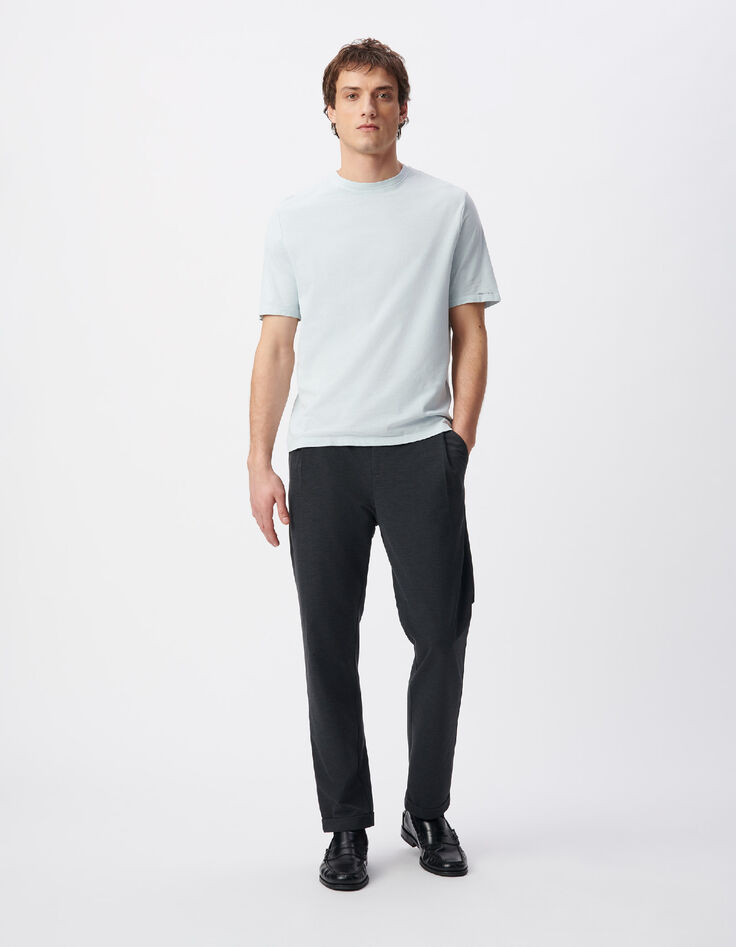 Camiseta azul claro de algod&oacute;n org&aacute;nico Cuello redondo-2