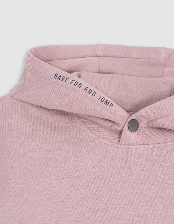 Boy's pink maxi hoodie with embroidered back-4