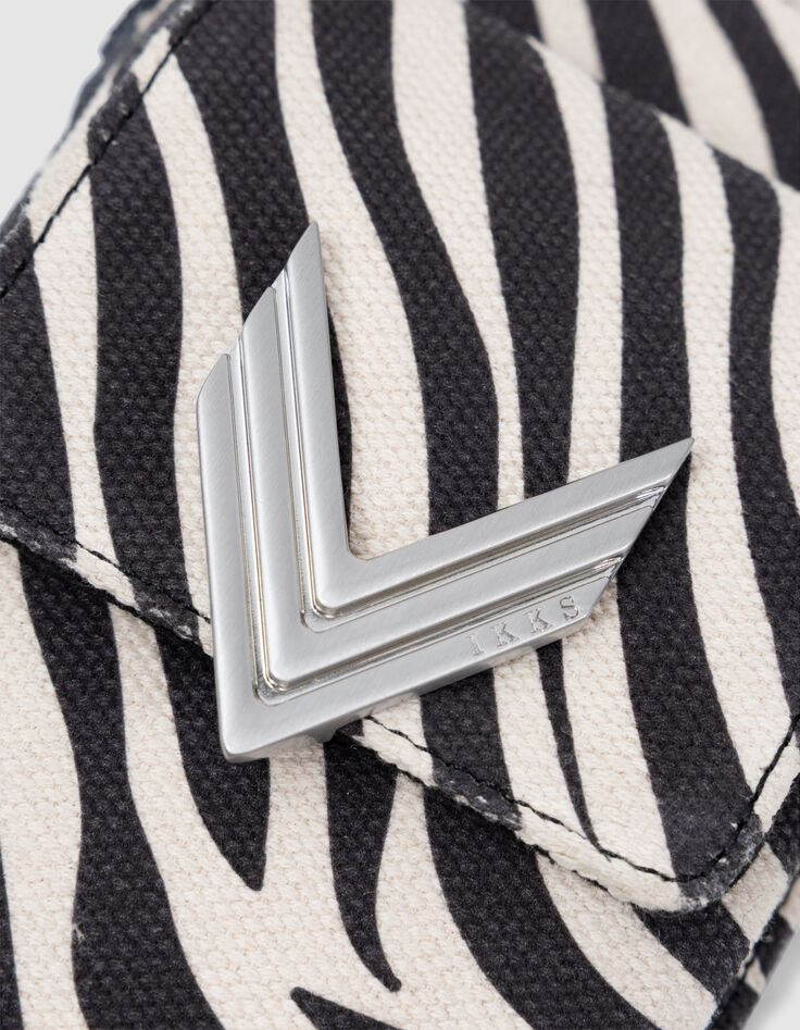 Telefoonhoes 111 ecru canvas zebrapatroon Dames-6