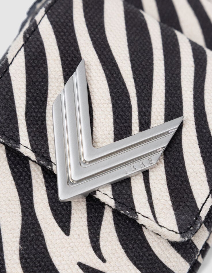 Telefoonhoes 111 ecru canvas zebrapatroon Dames-6 Telefoonhoes 111 ecru canvas zebrapatroon Dames-6
