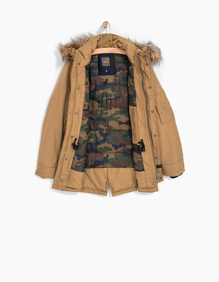 Camelbrauner Jungenparka -2