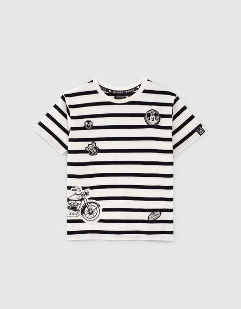 White IKKS–MICKEY T-shirt with black stripes - IKKS