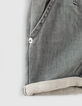 Light grey jeansbermuda babyjongens -5