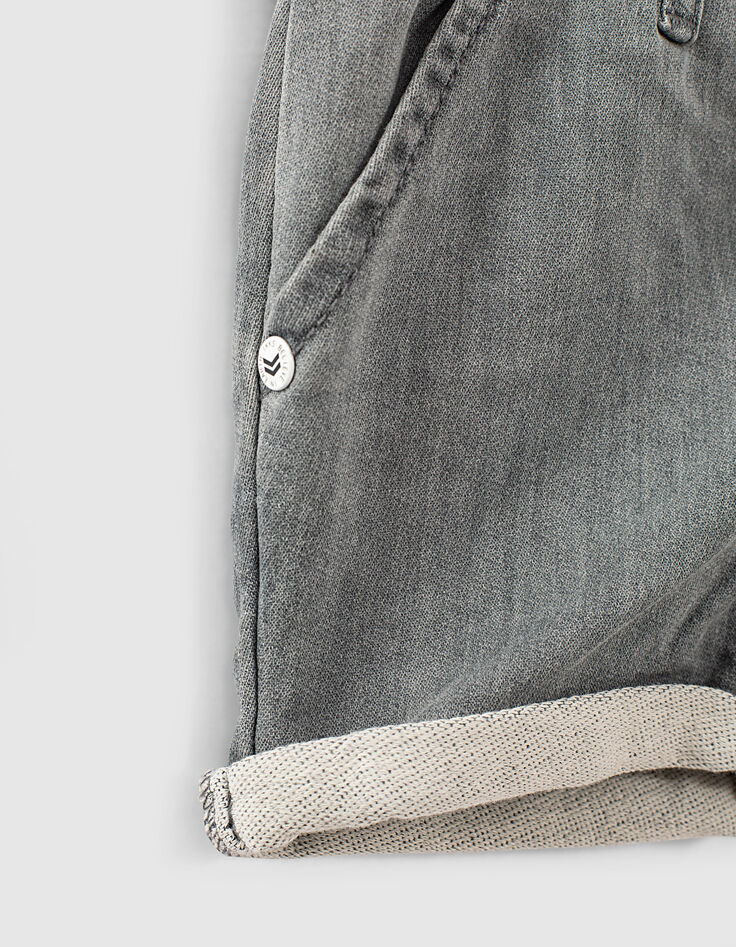 Light grey jeansbermuda babyjongens -5