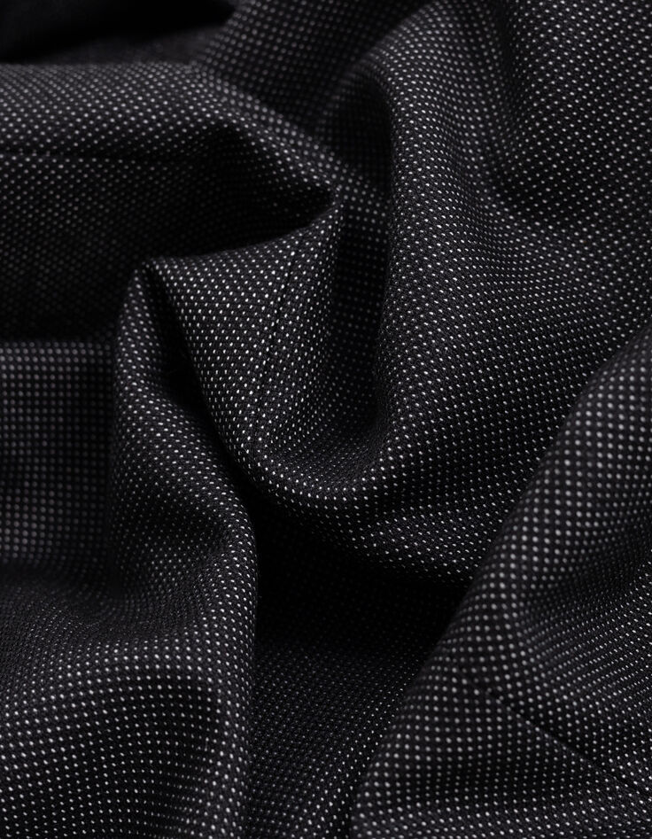 Schwarze Kaviar-Kunstleder-Anzugjacke in Übergröße-8