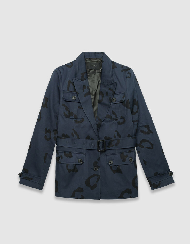 Women’s navy safari jacket with jaguar print-8 Women’s navy safari jacket with jaguar print-8