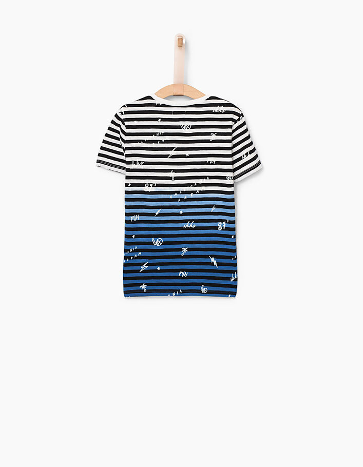 Boys' optic white striped and printed T-shirt  - IKKS