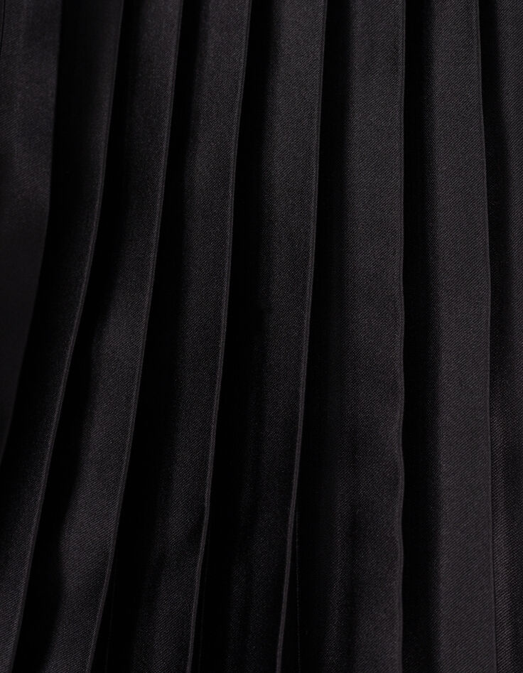 Vestido negro plisado top encaje trampantojo niña-9