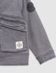 Blouson en jean gris à capuche garçon-8